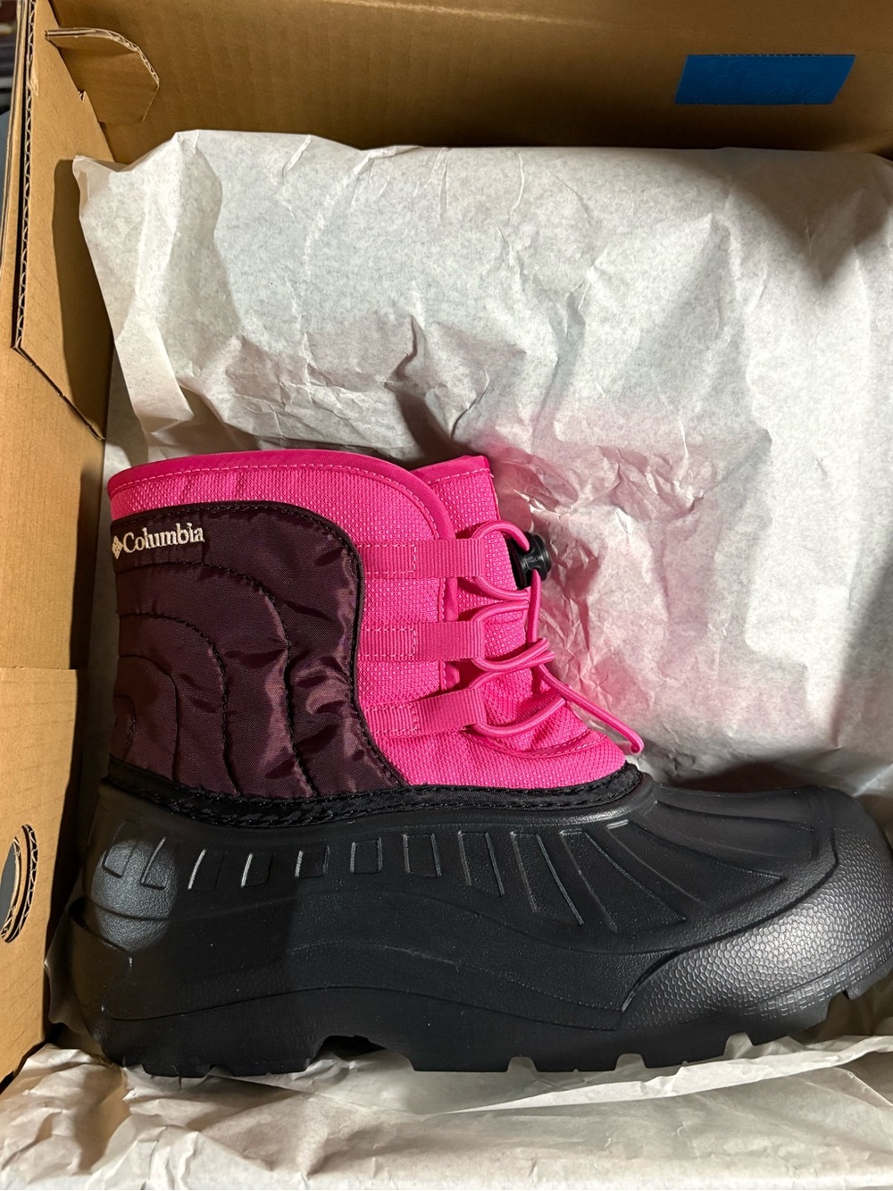 Columbia Kids Pink and Burgundy Waterproof Snow Boot